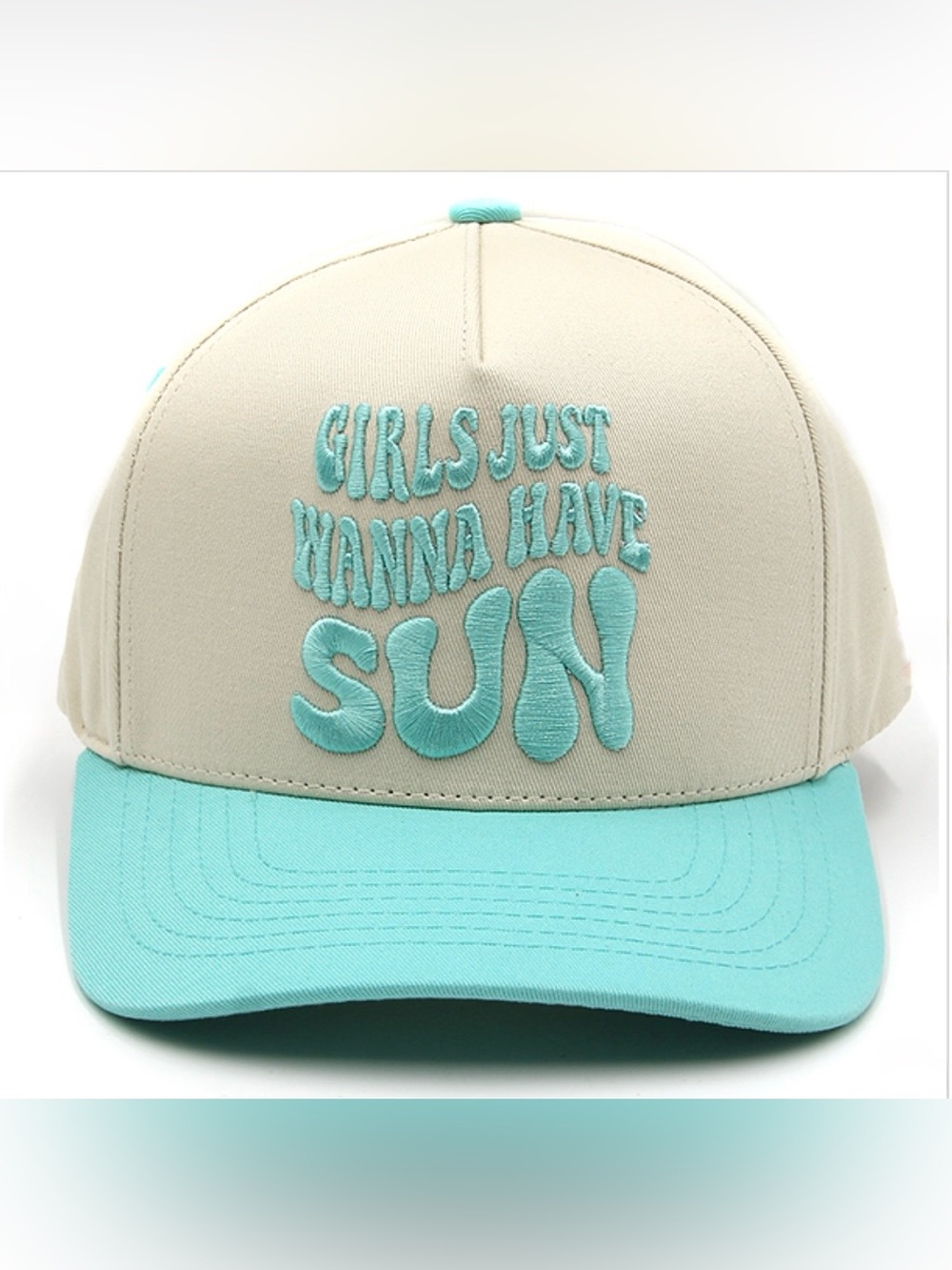 'Girls Just Wanna Have Sun' Aqua & Cream C.C. Trucker Cap